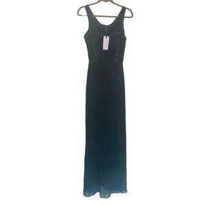 NWT Grunge Potters Pot Whimsigoth Grunge Sheer Studded Maxi Dress M